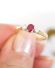 Art Deco Design Ring mit Myanmar Rubin + Brillanten aus 750/000 Gelbgold A3246