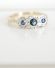 Zauberhafter vintage Ring aus 375/000 Gelbgold mit Safir und Diamanten A3314