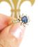 Zauberhafter vintage Ring aus 375/000 Gelbgold Saphir + 0,40ct Brillanten A3329