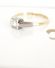 Englischer Art Deco Ring mit 0,07ct Brillanten 750/000 Gelbgold + Platin B3490