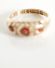 Antiker englischer Jugendstil Ring mit Granat + Diamanten aus 9ct Gelbgold B3505