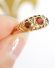 Antiker englischer Jugendstil Ring mit Granat + Diamanten aus 9ct Gelbgold B3505