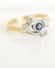 Antiker englischer Art Deco Ring Saphir Diamanten 750 Gelbgold + Platin B3542