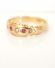 Antiker englischer Jugendstil Ring Rubine Diamanten 9ct Rotgold um 1900 B3642