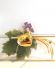 Grosse vintage Veilchen Brosche aus 750 Gelbgold Amethyst + Nephrit Jade B3679