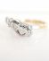 Antiker Art Deco Herz Ring aus 750/000 Gelbgold + Platin mit Diamanten B3696