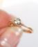 Antiker schner Ring mit 0,18ct Brillant Solitr aus 750 Rotgold + Platin B3669