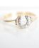 Antiker Art Deco Hufeisen Ring 750/000 Gelbgold + Platin mit Diamanten B3697