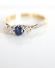 Antiker Art Deco Ring Ceylon Saphir + Diamanten in 750/000 Gelbgold B3694