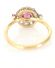 Antiker Ring der Belle Epoque aus 750 Gelbgold mit 1ct Diamanten + Rubinen B3719