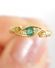 Edler englischer vintage Ring 750/000 Gelbgold Smaragd + Diamanten B3732