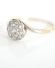 Antiker schner Daisy Ring mit 0,20ct Diamanten 750 Gelbgold + Platin B3727