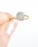 Antiker schner Daisy Ring mit 0,20ct Diamanten 750 Gelbgold + Platin B3727