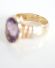 Formschner vintage Ring 585/000 Gelbgold mit grossem ovalen Amethyst B3766