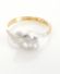 Antiker englischer Art Deco Ring mit Diamanten aus 750 Gelbgold + Platin B3785