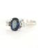 Sehr schner Ring mit blauem Saphir + Brillanten aus 585/000 Weissgold B3991