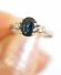 Sehr schner Ring mit blauem Saphir + Brillanten aus 585/000 Weissgold B3991