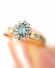 Englischer vintage Ring aus 375/000 Gelbgold mit Blautopas + Diamanten B3811