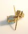 Hbsche vintage Ohrstecker aus 375/000 Gelbgold mit Blautopas + Diamant B3835