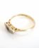 Alter britischer Ring mit Saphir + Diamanten aus 750 Gelbgold + Platin B3874