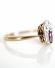 Antiker Art Deco Ring mit Rubin + Diamanten in 750/000 Gelbgold + Platin B3859