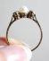 Antiker Ring der Belle Epoque 750 Gelbgold mit 0,50ct Diamanten + Perle B3912