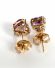 Hbsche vintage Ohrstecker aus 375/000 Gelbgold mit Amethyst Herzen B3895