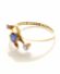 Antiker Art Deco Ring mit Saphir + Diamanten in 750/000 Gelbgold + Platin B3908