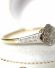 Antiker britischer Art Deco Daisy Ring Diamanten 750 Gelbgold + Platin B3906