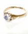 Antiker britischer Ring mit Saphir + Diamanten 750/000 Gelbgold 1922 B3923