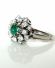 Hochwertiger vintage Ring aus 585/000 Weissgold mit Smaragd und Brillanten B3929