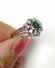 Hochwertiger vintage Ring aus 585/000 Weissgold mit Smaragd und Brillanten B3929
