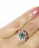 Hochwertiger vintage Ring aus 585/000 Weissgold mit Smaragd und Brillanten B3929