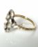 Barock Design Ring mit Diamanten aus 585 Gelbgold + Silber, Niederlande B3926