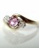 Hbscher englischer vintage Ring mit rosa Saphir + Diamanten 375 Gelbgold B3934