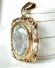 Antiker Art Deco Anhnger mit 15ct Aquamarin in 585/000 Gelbgold Fassung B3974