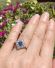 Antiker Art Deco Ring mit Saphir + Diamanten in 585/000 Gelbgold + Platin B3957