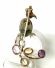 Extravagante antike Art Deco Pfau Brosche 585 Gelbgold Amethyst Aquamarin B3955