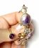 Extravagante antike Art Deco Pfau Brosche 585 Gelbgold Amethyst Aquamarin B3955