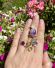 Extravagante antike Art Deco Pfau Brosche 585 Gelbgold Amethyst Aquamarin B3955