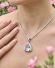 Sehr sch�ner vintage Anh�nger 750 Weissgold 10.97ct Aquamarin + Brillanten B3954