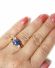 Antiker Ring um 1900 aus 585/000 Gelbgold mit blauem Opal und Saphiren B3987