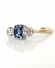 Schner antiker Art Deco Ring Saphir + Diamanten 750/000 Gelbgold + Platin B3990