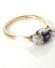 Schner antiker Art Deco Ring Saphir + Diamanten 750/000 Gelbgold + Platin B3990