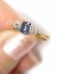 Schner antiker Art Deco Ring Saphir + Diamanten 750/000 Gelbgold + Platin B3990