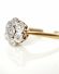 Antiker Art Deco Daisy Ring aus 750/000 Gelbgold + Platin mit Diamanten B3985