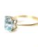 Schner englischer vintage Ring mit Aquamarin Brillanten 750/000 Gelbgold B4024