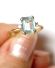 Schner englischer vintage Ring mit Aquamarin Brillanten 750/000 Gelbgold B4024