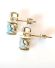 Schne Herz Ohrstecker aus 375/000 Gelbgold mit Blautopas und Diamanten B4009