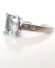 Hochwertiger vintage Ring 375 Weissgold + Platin Aquamarin + Diamanten B4020